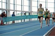 28 February 2016; Ciara Mageean, UCD AC, Dublin, on her way to winning the Women's 800m event. The GloHealth National Senior Indoor Championships Senior Track & Field. AIT Arena, Athlone, Co. Westmeath.  Picture credit: Tomas Greally / SPORTSFILE
