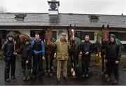 29 February 2016; Trainer Willie Mullins, centre, with some of his horses, from left, Don Poli, Valseur Lido, Vautour and Djakadam at his stables ahead of the Cheltenham Festival. Willie Mullins Stable Visit ahead of Cheltenham 2016. Closutton, Bagenalstown, Co. Carlow. Picture credit: Brendan Moran / SPORTSFILE