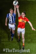 29 February 2016; Castlebar Mitchels’ Paddy Durcan is pictured alongside Darragh Nelson from Ballyboden St. Endas ahead of their clash in the AIB GAA Senior Football Club Championship Final in Croke Park on St Patrick’s Day. For exclusive content and to see why AIB are backing Club and County follow us @AIB_GAA and on Facebook at Facebook.com/AIBGAA. AIB GAA Senior Football Club Championship Finals Media Day. Grand Canal Quay, Dublin. Picture credit: Ramsey Cardy / SPORTSFILE