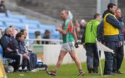 7 February 2010; Trevor Mortimer, Mayo, leaving the field after being issued a red card. Allianz GAA Football National League, Division 1, Round 1, Mayo v Galway. McHale Park, Castlebar, Co. Mayo. Picture credit: Ray Ryan / SPORTSFILE