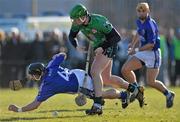 10 February 2010; Joe Canning, Limerick IT, in action against Noel Connors, Waterford IT. Ulster Bank Fitzgibbon Cup Round 2, Limerick Institute of Technology v Waterford Institute of Technology, Limerick IT, Limerick. Picture credit: Diarmuid Greene / SPORTSFILE