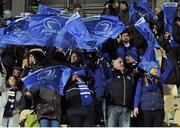 28 February 2016; Leinster supporters wave their flags at the final whistle following their team's victory. Guinness PRO12, Round 16, Zebre v Leinster, Stadio Sergio Lanfranchi, Parma, Italy. Picture credit: Seb Daly / SPORTSFILE
