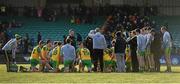 28 February 2016; Rory Gallagher, Donegal manager speaks to his players in the agter match huddle. Allianz Football League, Division 1, Round 3, Donegal v Mayo, MacCumhaill Park, Ballybofey, Co. Donegal. Picture credit: Oliver McVeigh / SPORTSFILE