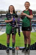 1 March 2016;The Lidl All Ireland Post Primary School’s Finals were launched today at Croke Park. The finals will be contested at Senior and Junior level with 3 finals at each grade. Scoil Mhuire, Carrick on Suir, Tipperary, will meet the 2014 Champions, Coláiste Íosagáin in the Lidl PPS Senior A All Ireland Final. John the Baptist from Limerick will meet Holy Rosary College from Mountbellew in Galway in the Senior B Final with Gallen C.S Ferbane taking on Scoil Phobail Sliabh Luachra from Kerry in the Senior C final. The Lidl PPS All Ireland Junior A Final will see Scoil Críost Rí from Portlaoise meeting St. Ronan’s College from Armagh. Killorglin from Kerry will meet the Presentation College from Tuam in the Lidl Junior B PPS All Ireland Final and Scoil Phobal Sliabh Luachra, Kerry, will meet Mercy S.S from Ballymahon in Longford in the Junior C decider. Full details for the finals including venues and throw in times are available from www.ladiesgaelic.ie. Pictured are Meave Phelan, Scoil Chríost Rí, Portlaoise, Co. Laois, and Megan McCann, St Ronan's College Lurgan, Co. Armagh. Croke Park, Dublin. Picture credit: Sam Barnes / SPORTSFILE