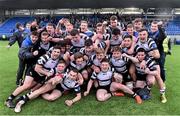 1 March 2016; Cistercian College Roscrea players celebrate at the end of the game. Bank of Ireland Leinster Schools Senior Cup, Semi-Final, Clongowes Wood College v Cistercian College Roscrea, Donnybrook Stadium, Donnybrook, Dublin. Picture credit: David Maher / SPORTSFILE