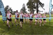 2 March 2016; Pupils from both St. Aidan's CBS, Dublin, and Mount Sackville Secondary School, Dublin, in attendance at a GloHealth All-Ireland Schools' Cross Country Championships Launch. Santry Demesne, Santry, Dublin. Picture credit: David Maher / SPORTSFILE