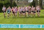 2 March 2016; Pupils from both St. Aidan's CBS, Dublin, and Mount Sackville Secondary School, Dublin, in attendance at a GloHealth All-Ireland Schools' Cross Country Championships Launch. Santry Demesne, Santry, Dublin. Picture credit: David Maher / SPORTSFILE