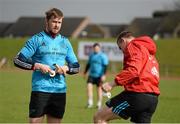 2 March 2016; Munster's Dave Foley, left, and Tommy O'Donnell in conversation before squad training. University of Limerick, Limerick. Picture credit: Diarmuid Greene / SPORTSFILE