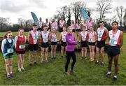2 March 2016; Catherina McKiernan with pupils from both St.Aidan's CBS, Dublin and Mount Sackville Secondary School, Dublin, in attendance at a GloHealth All-Ireland Schools' Cross Country Championships Launch. Santry Demesne, Santry, Dublin. Picture credit: David Maher / SPORTSFILE