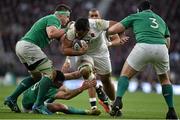 27 February 2016; Billy Vunipola, England, is tackled by Ireland players, from left, CJ Stander, Conor Murray, and Mike Ross, Ireland. RBS Six Nations Rugby Championship, England v Ireland. Twickenham Stadium, Twickenham, London, England. Picture credit: Brendan Moran / SPORTSFILE