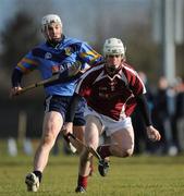 10 February 2010; Diarmuid Nash, NUI Galway, in action against Liam Rushe, UCD. Ulster Bank Fitzgibbon Cup Round 2, Univercity College Dublin v National University of Ireland, Galway, Belfield, Dublin. Picture credit: Daire Brennan / SPORTSFILE