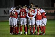 10 February 2010;  St Patrick's Athletic's players form a huddle before the start of the game. Pre-Season Friendly, St Patrick's Athletic v Longford Town, Richmond Park, Dublin. Picture credit: David Maher / SPORTSFILE