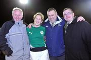 5 February 2010; Ireland's Alison Miller with Alan Flynn, Gordon Matthews and Cormac Gillan after the game. Women's Six Nations Rugby Championship, Ireland v Italy, Ashbourne RFC, Ashbourne, Co. Meath. Picture credit: Barry Cregg / SPORTSFILE