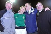 5 February 2010; Ireland's Alison Miller with Alan Flynn, Gordon Matthews and Cormac Gillan after the game. Women's Six Nations Rugby Championship, Ireland v Italy, Ashbourne RFC, Ashbourne, Co. Meath. Picture credit: Barry Cregg / SPORTSFILE