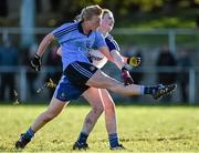 14 February 2016; Carla Rowe, Dublin, in action against Lianne Ward, Monaghan.  Lidl Ladies Football National League, Division 1,  Monaghan v Dublin. Emyvale, Co. Monaghan. Picture credit: Oliver McVeigh / SPORTSFILE