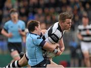 3 March 2016; Conor Jennings, Belvedere College, is tackled by Jeff O'Loughlin, St. Michael's College. Bank of Ireland Leinster Schools Senior Cup Semi-Final, Belvedere College v St. Michael's College. Donnybrook Stadium, Donnybrook, Dublin. Picture credit: Sam Barnes / SPORTSFILE