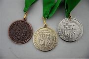 5 March 2016; A detail shot of the medals at the GloHealth All-Ireland Schools and Irish Universities Cross Country Championships. Showgrounds, Sligo. Picture credit: Sam Barnes / SPORTSFILE