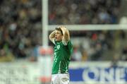 13 February 2010; Ireland's Brian O'Driscoll shows his disappointment after defeat to France. RBS Six Nations Rugby Championship, France v Ireland, Stade de France, Saint Denis, Paris, France. Picture credit: Brian Lawless / SPORTSFILE