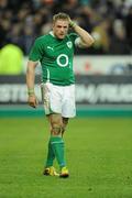 13 February 2010; Ireland's Jamie Heaslip shows his disappointment after defeat to France. RBS Six Nations Rugby Championship, France v Ireland, Stade de France, Saint Denis, Paris, France. Picture credit: Brian Lawless / SPORTSFILE