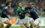 13 February 2010; Tommy Bowe, Ireland, is tackled by David Marty, France. RBS Six Nations Rugby Championship, France v Ireland, Stade de France, Saint Denis, Paris, France. Picture credit: Brendan Moran / SPORTSFILE