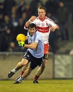 13 February 2010; Michael Mac Auley, Dublin, in action against Fergal Doherty, Derry. Allianz National Football League, Division 1, Round 2, Dublin v Derry, Parnell Park, Dublin. Picture credit: Ray McManus / SPORTSFILE