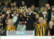 13 February 2010; St Lachtain's captain Eoin Guinan, left, and team-mate Niall Phelan lift the cup. AIB GAA Hurling All-Ireland Intermediate Club Championship Final, St Gall's, Antrim v St Lachtain's, Kilkenny, Croke Park, Dublin. Photo by Sportsfile