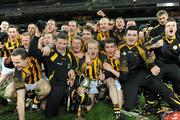 13 February 2010; St Lachtain's celebrate with the cup. AIB GAA Hurling All-Ireland Intermediate Club Championship Final, St Gall's, Antrim v St Lachtain's, Kilkenny, Croke Park, Dublin. Photo by Sportsfile