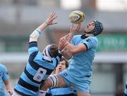 14 February 2010; Shane O'Connor, St. Michael's College, in action against Joe O'Brien, 8, Castleknock College. Leinster Schools Senior Cup Quarter-Final, St. Michael's College v Castleknock College, Donnybrook Stadium, Donnybrook, Dublin. Picture credit: Pat Murphy / SPORTSFILE