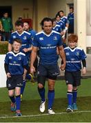 5 March 2016; Leinster captain Isa Nacewa with matchday mascots Bobby Colbert and Michael Sullivan at the Guinness PRO12, Round 17, clash between Leinster and Ospreys at the RDS Arena, Ballsbridge, Dublin. Picture credit: Stephen McCarthy / SPORTSFILE