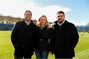 5 March 2016; Leinster Rugby PRO of the Month Sinead Kelly, Athy RFC, with Leinster's Isaac Boss and Martin Moore at the Guinness PRO12, Round 17, clash between Leinster and Ospreys at the RDS Arena, Ballsbridge, Dublin. Picture credit: Stephen McCarthy / SPORTSFILE