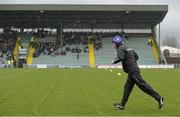 6 March 2016; Kerry manager Ciaran Carey goes to his players warming up before the game. Allianz Hurling League, Division 1B, Round 3, Kerry v Wexford. Austin Stack Park, Tralee, Co. Kerry. Picture credit: Brendan Moran / SPORTSFILE