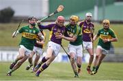 6 March 2016; Diarmuid O'Keefe, Wexford, in action against John Egan, left, and Tom Murnane, Kerry. Allianz Hurling League, Division 1B, Round 3, Kerry v Wexford. Austin Stack Park, Tralee, Co. Kerry. Picture credit: Brendan Moran / SPORTSFILE