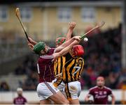 6 March 2016; Niall Burke, Galway, in action against Cillian Buckley, 7, and Kieran Joyce, Kilkenny. Allianz Hurling League, Division 1A, Round 3, Kilkenny v Galway. Nowlan Park, Kilkenny. Picture credit: Ray McManus / SPORTSFILE