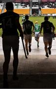 6 March 2016; Members of the Limerick team run out onto the pitch before their game against Offaly. Allianz Hurling League, Division 1B, Round 3, Offaly v Limeick. O'Connor Park, Tullamore, Co. Offaly. Picture credit: David Maher / SPORTSFILE