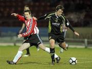16 February 2010; Shane McFall, Sporting Fingal, in action against Barry Molloy, Derry City. Pre Season Friendly, Derry City v Sporting Fingal, Brandywell, Derry. Picture credit: Oliver McVeigh / SPORTSFILE