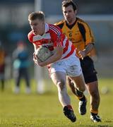 17 February 2010; Barry John Walsh, CIT, in action against Bryan Cullen, DCU. Ulster Bank Sigerson Cup Quarter-Final, Dublin City University v Cork Institute of Technology, DCU Sportsgrounds, Ballymun, Dublin. Picture credit: David Maher / SPORTSFILE