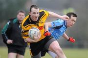 17 February 2010; Ger McArdle, NUI Maynooth, in action against Colm Cavanagh, UUJ. Ulster Bank Sigerson Cup Quarter-Final, University of Ulster Jordanstown v NUI Maynooth, Jordanstown, Shore Road, Newtownabbey, Co. Antrim. Picture credit: Oliver McVeigh / SPORTSFILE