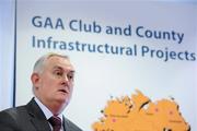 18 February 2010; Uachtarán CLG Gael Criostóir Ó Cuana during a GAA press briefing to announce details of infrastructural funding for club and county projects across the country. The funds where generated by International matches at Croke Park. Croke Park, Dublin. Picture credit: Pat Murphy / SPORTSFILE