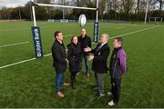 7 March 2016; Terenure College RFC club members Patrick 'Rala' O’Reilly and Girvan Dempsey were on hand to open the brand new 4G pitch proudly supported by Ulster Bank, the Official Community Rugby Partner to the IRFU. Also in attendance was Ulster Bank Rugby ambassador Alan Quinlan, Terenure College RFC coach and Ulster Bank employee David Lynagh and Mary McGovern, Branch Manager, Ulster Bank Terenure. Terenure's new 4G pitch, in partnership with Ulster Bank, is the culmination of a 4 year journey in Terenure College RFC and it is now a state of the art pitch which will benefit the whole community. Pictured are, from left, Alan Quinlan, Mary McGovern, Girvan Dempsey, Patrick 'Rala' O'Reilly and David Lynagh. Terenure College RFC, Lakelands Park, Terenure, Dublin. Picture credit: Matt Browne / SPORTSFILE