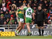6 March 2016; Leo McLoone, Donegal, in a tussle with Aidan O’Mahony, Kerry, for which he was shown a red card. Allianz Football League, Division 1, Round 4, Kerry v Donegal. Austin Stack Park, Tralee, Co. Kerry. Picture credit: Brendan Moran / SPORTSFILE