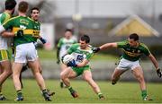 6 March 2016; Paddy McGrath, Donegal, is tackled by Shane Enright, Kerry. Allianz Football League, Division 1, Round 4, Kerry v Donegal. Austin Stack Park, Tralee, Co. Kerry. Picture credit: Brendan Moran / SPORTSFILE
