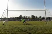 6 March 2016; Conor McManus, Monaghan, scores Monaghan's first goal past Mayo goalkeeper Robert Hennelly. Allianz Football League, Division 1, Round 4, Monaghan v Mayo. St Tiernach's Park, Clones, Co. Monaghan. Picture Credit: Philip Fitzpatrick / SPORTSFILE