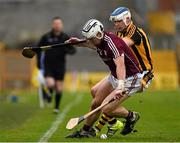 6 March 2016; Daithí Burke, Galway, and T J Reid, Kilkenny, contest a ball close to the sideline. Allianz Hurling League, Division 1A, Round 3, Kilkenny v Galway. Nowlan Park, Kilkenny. Picture credit: Ray McManus / SPORTSFILE