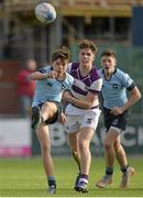 6 March 2016; Robert Gilsenan, St Michael's College, kicks the ball ahead away from Tim O'Brien, Clongowes Wood College. Bank of Ireland Leinster Schools Junior Cup, Semi-Final, Clongowes Wood College v St Michael's College. Donnybrook Stadium, Donnybrook, Dublin. Picture credit: Cody Glenn / SPORTSFILE