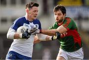 6 March 2016; Conor McManus, Monaghan, in action against Ger Cafferkey, Mayo. Allianz Football League, Division 1, Round 4, Monaghan v Mayo. St Tiernach's Park, Clones, Co. Monaghan. Picture Credit: Philip Fitzpatrick / SPORTSFILE