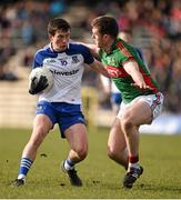 6 March 2016; Shane Carey, Monaghan, in action against Shane Nally, Mayo. Allianz Football League, Division 1, Round 4, Monaghan v Mayo. St Tiernach's Park, Clones, Co. Monaghan. Picture Credit: Philip Fitzpatrick / SPORTSFILE