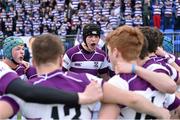 6 March 2016; Ryan McMahon, Clongowes Wood College, huddles up with team-mates before the match. Bank of Ireland Leinster Schools Junior Cup, Semi-Final, Clongowes Wood College v St Michael's College. Donnybrook Stadium, Donnybrook, Dublin. Picture credit: Cody Glenn / SPORTSFILE