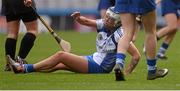 6 March 2016; Ashling Thompson, Milford, reacts after picking up an injury near the end of the game. AIB All-Ireland Senior Camogie Club Championship Final 2015, Milford v Killimor. Croke Park, Dublin. Picture credit: Piaras Ó Mídheach / SPORTSFILE