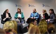 7 March 2016; Liberty Insurance today hosted a breakfast event to celebrate International Women’s Day with an influential panel of business and sporting figures taking part in a breakfast event held in Liberty Insurance in Blanchardstown. Employees from Dublin, Cavan, Enniskillen and Newtownards attended the event held to celebrate the social, economic, cultural and political achievement of women, while acknowledging the ongoing action needed to accelerate gender parity. The discussion focussed on diversity in both the workplace and sporting arena, the financial services sector; role models and mentors within and outside of business; and media coverage of women’s sports. Pictured are, from left, Former Irish women’s rugby captain Fiona Coghlan, Irish Olympic athlete in sailing Annalise Murphy, Dr Ashley O Donoghue, NUI Maynooth, Mary Louise Delahunty, Deputy Head of Insurance Supervision at the Central Bank of Ireland, and Deirdre Ashe, Liberty Insurance. Liberty Insurance, Blanchardstown, Dublin. Picture credit: Ramsey Cardy / SPORTSFILE