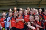 7 March 2016; Player of the match Geraldine Power,10, from Scoil Mhuire, Carrick on Suir, Tipperary, celebrates with her team-mates. Lidl All Ireland Senior A Post Primary Schools Championship Final, Coláiste Iosagain, Stillorgan, Dublin v Scoil Mhuire, Carrick on Suir, Tipperary. Nowlan Park, Kilkenny. Picture credit: Matt Browne / SPORTSFILE